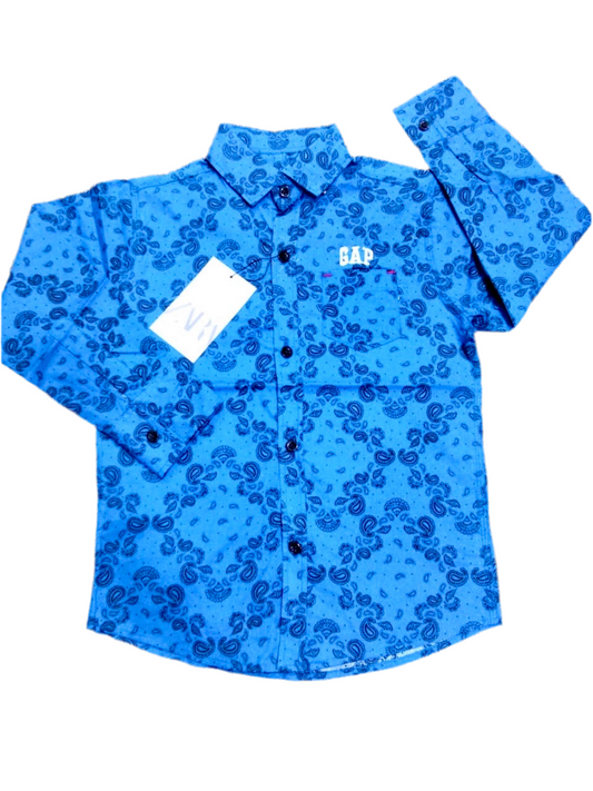 Blue Paisley Pattern Shirt